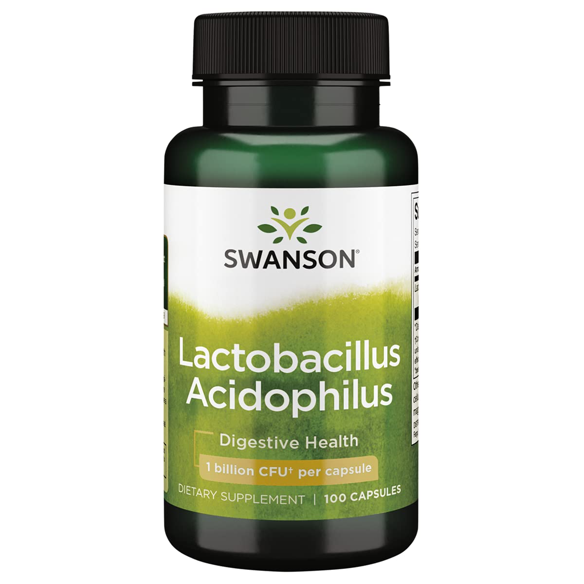 Swanson Lactobacillus Acidophilus bottle with 100 capsules supporting digestive balance