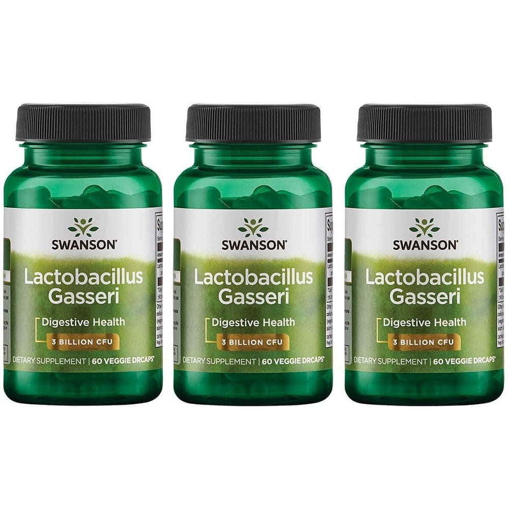 Swanson Lactobacillus Gasseri bottle front shows 3 billion CFU for gut balance