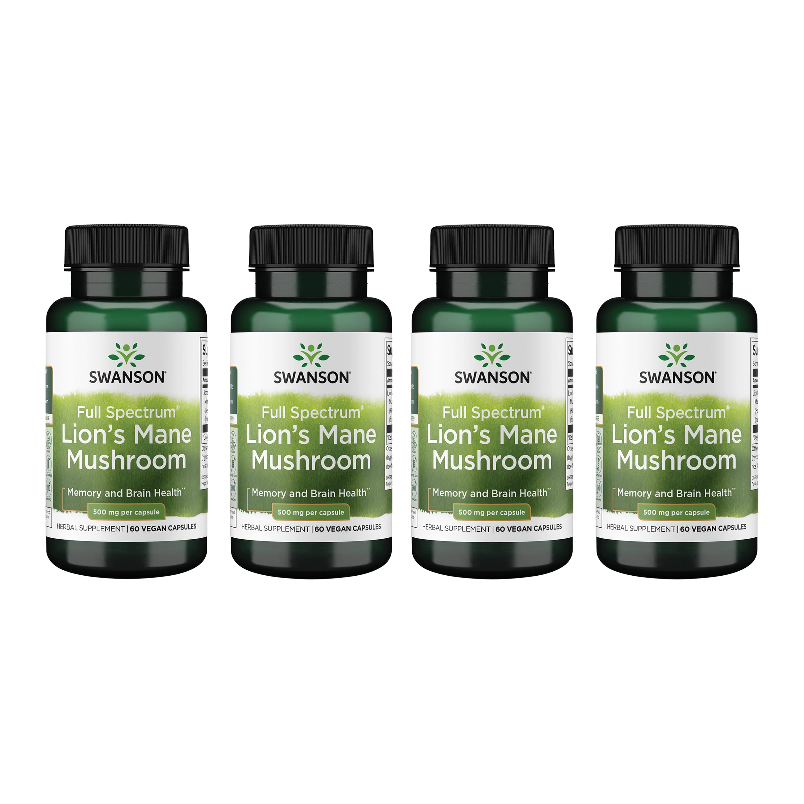 Swanson Lion's Mane bottle for daily focus and memory support