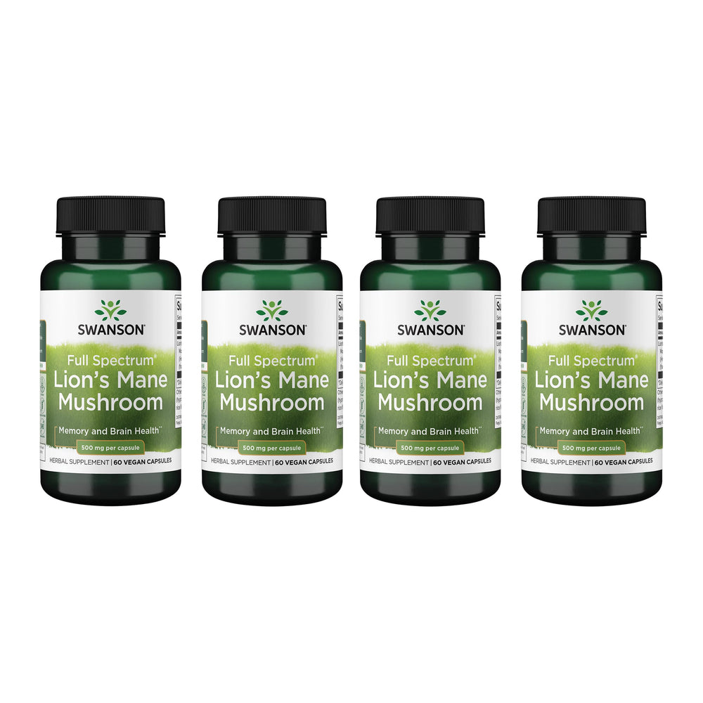 Swanson Lion's Mane bottle for daily focus and memory support