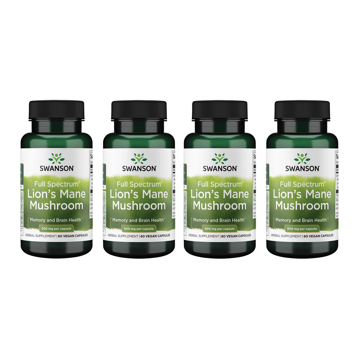 Swanson Lion's Mane bottle for daily focus and memory support