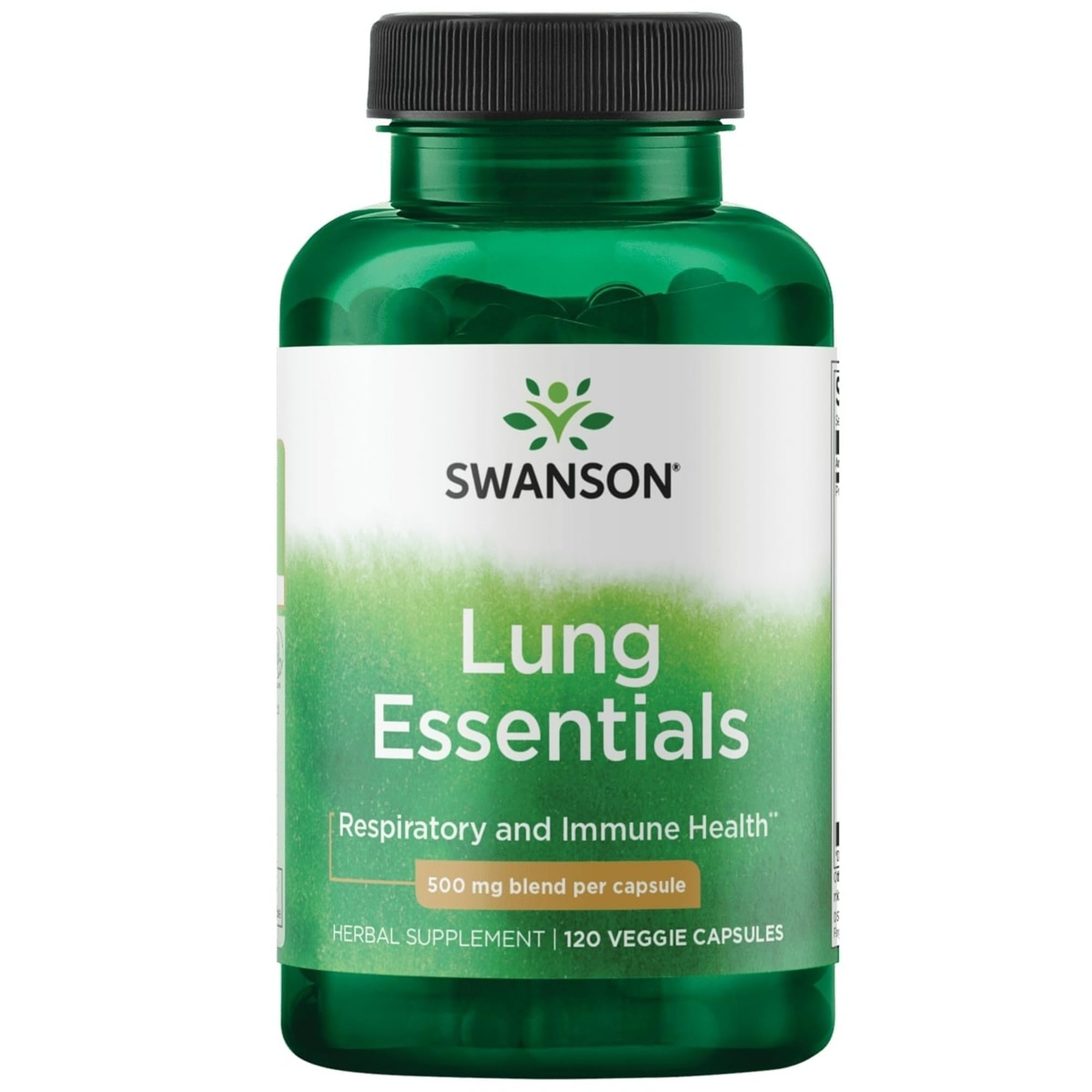 Swanson Lung Essentials bottle front view for easy daily use