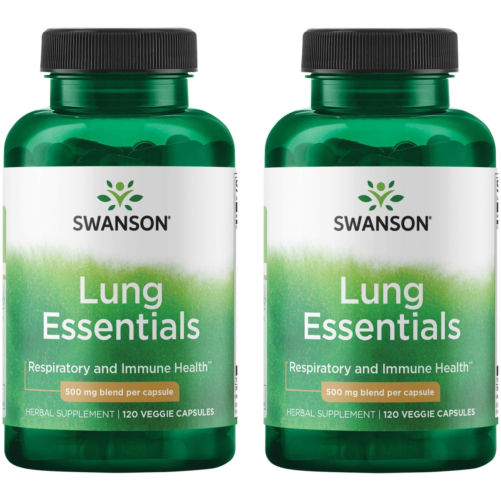 Swanson Lung Essentials bottle for immune support and healthy respiration.