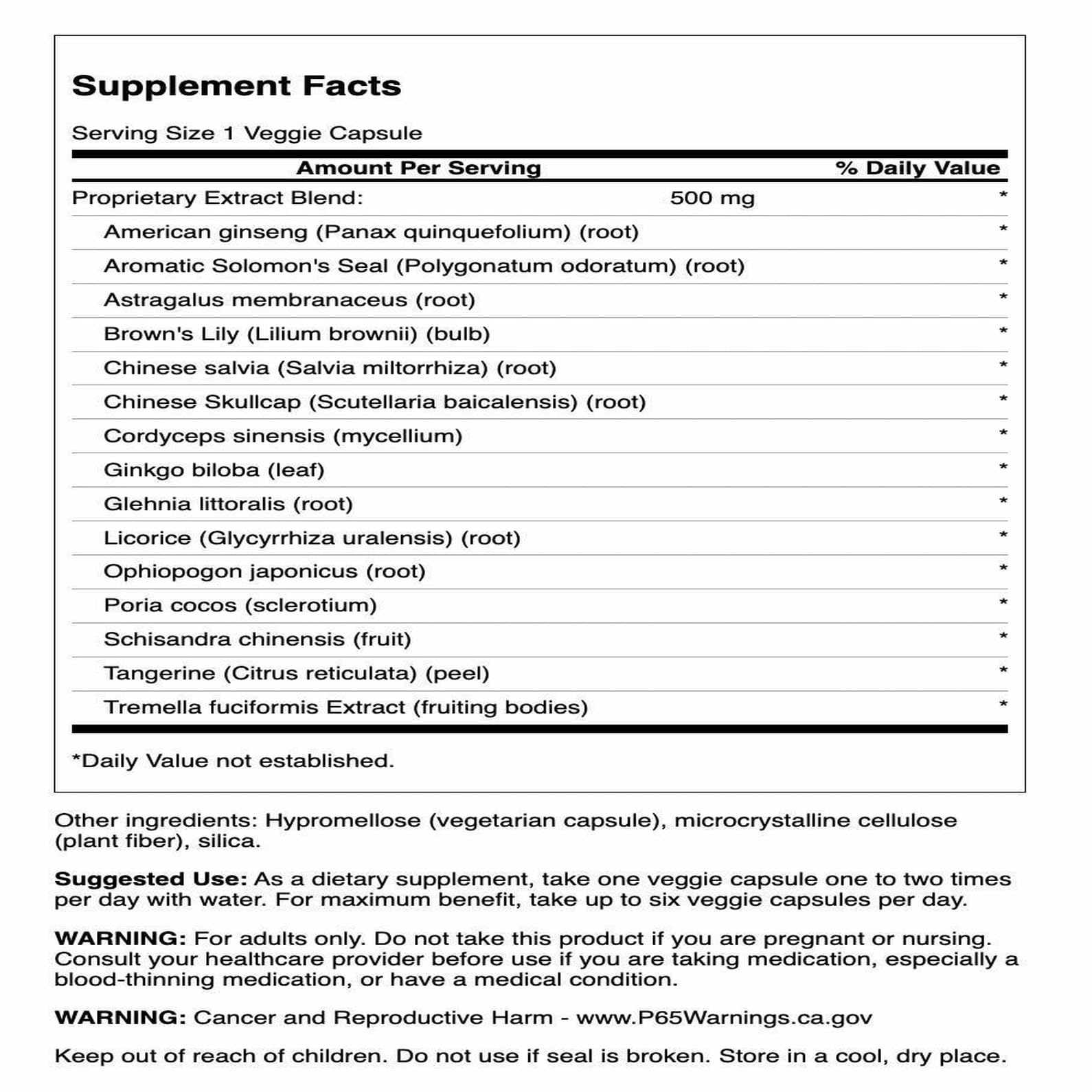 Swanson Lung Essentials label closeup helps verify vegetarian capsules