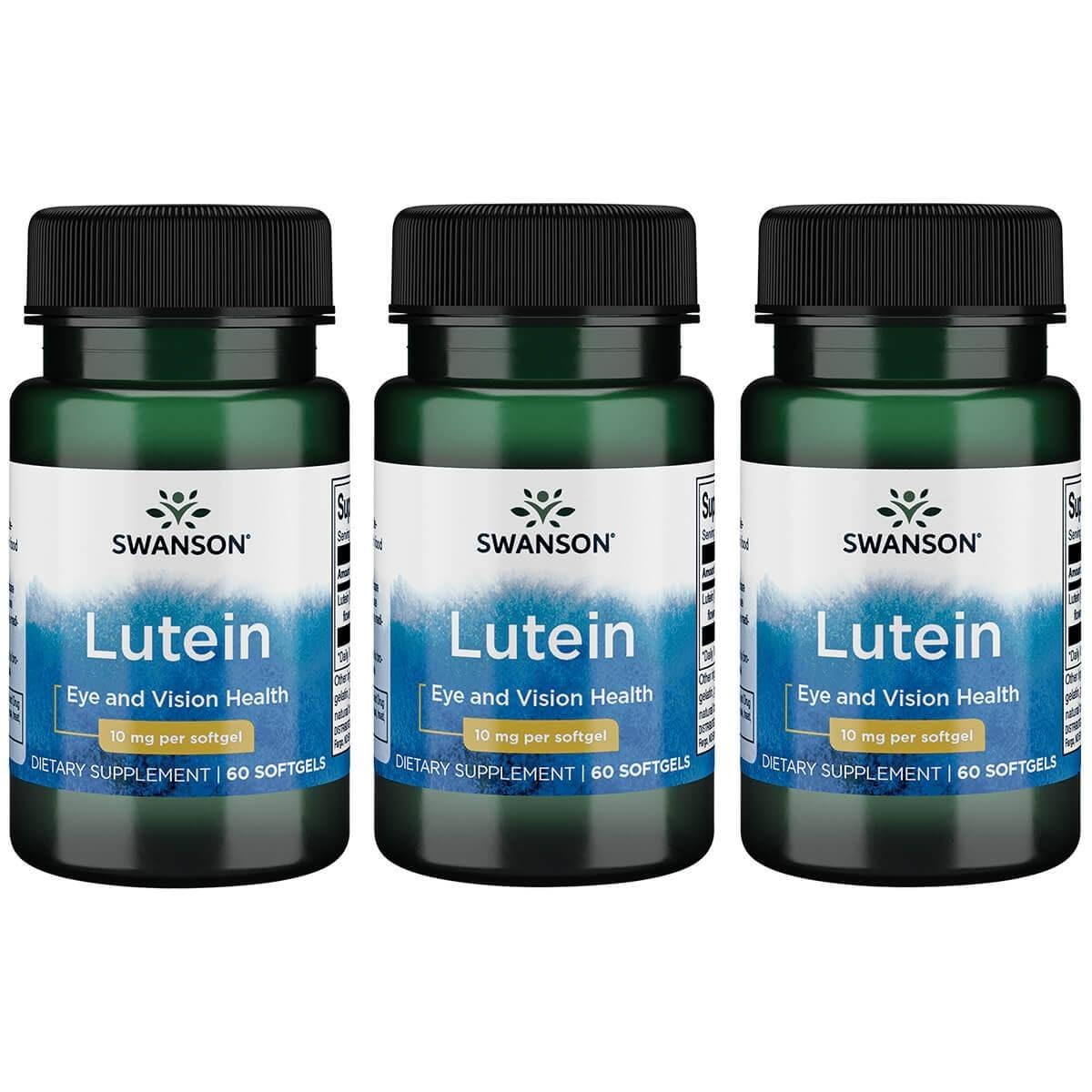 Swanson Lutein 10 mg SGels bottle supports eye comfort and healthy macula