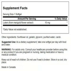 Swanson Lutein label shows ingredients and potency for confident daily use.