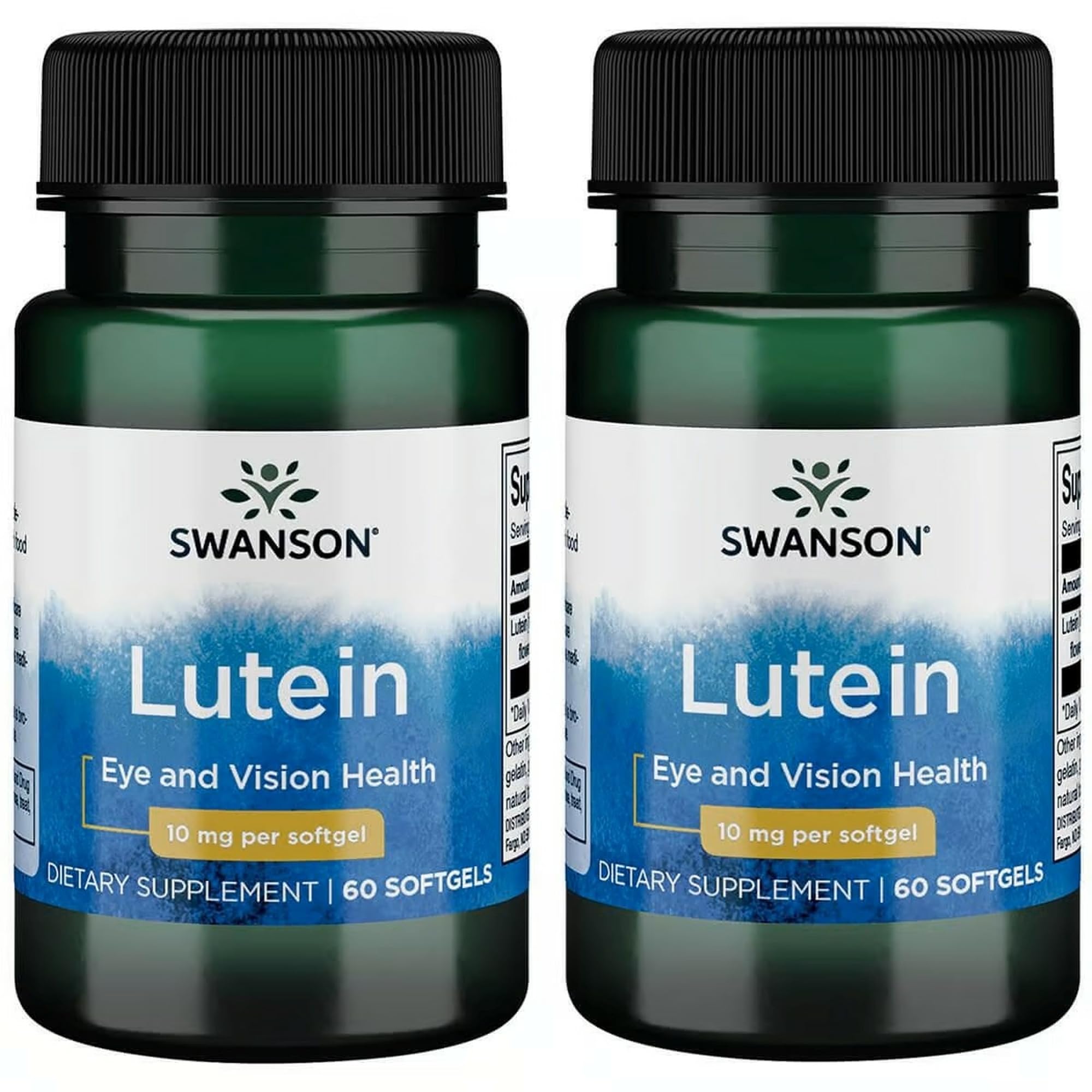Swanson Lutein 10 mg softgel bottle supports eye comfort and everyday vision health.