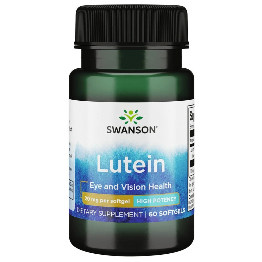 Swanson Lutein bottle front view supports daily eye health.