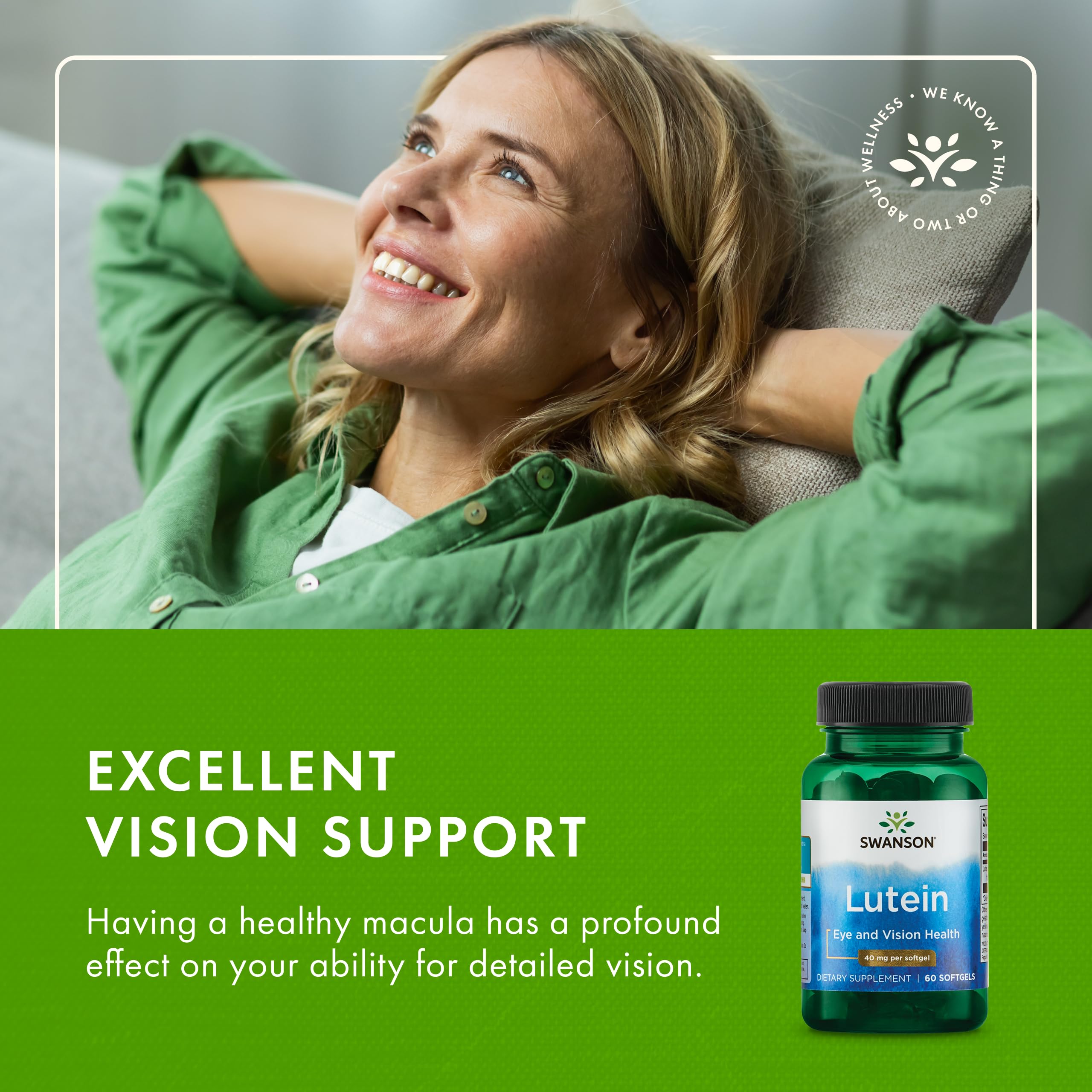 Swanson Lutein on a bright desk for daytime eye comfort