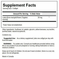 Swanson Lutein label close-up highlights lutein content for eyes.