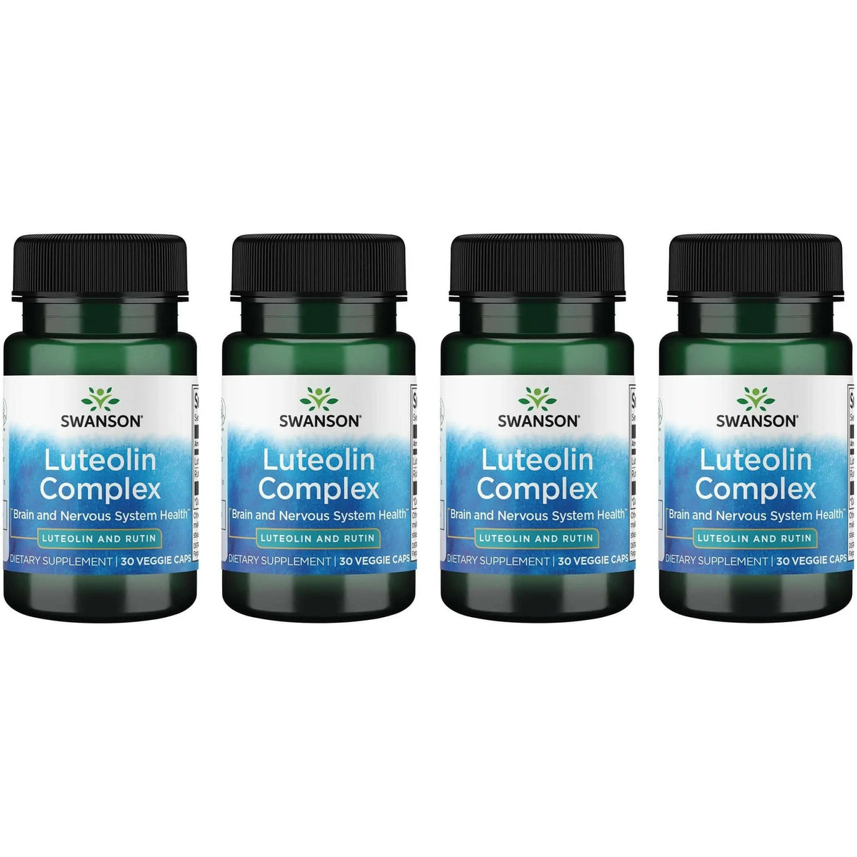 Swanson Luteolin Complex bottle cap close-up for daily brain support.
