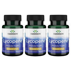 Swanson Lycopene 10 mg softgels 120-count triple pack for antioxidant support and cardiovascular wellness.