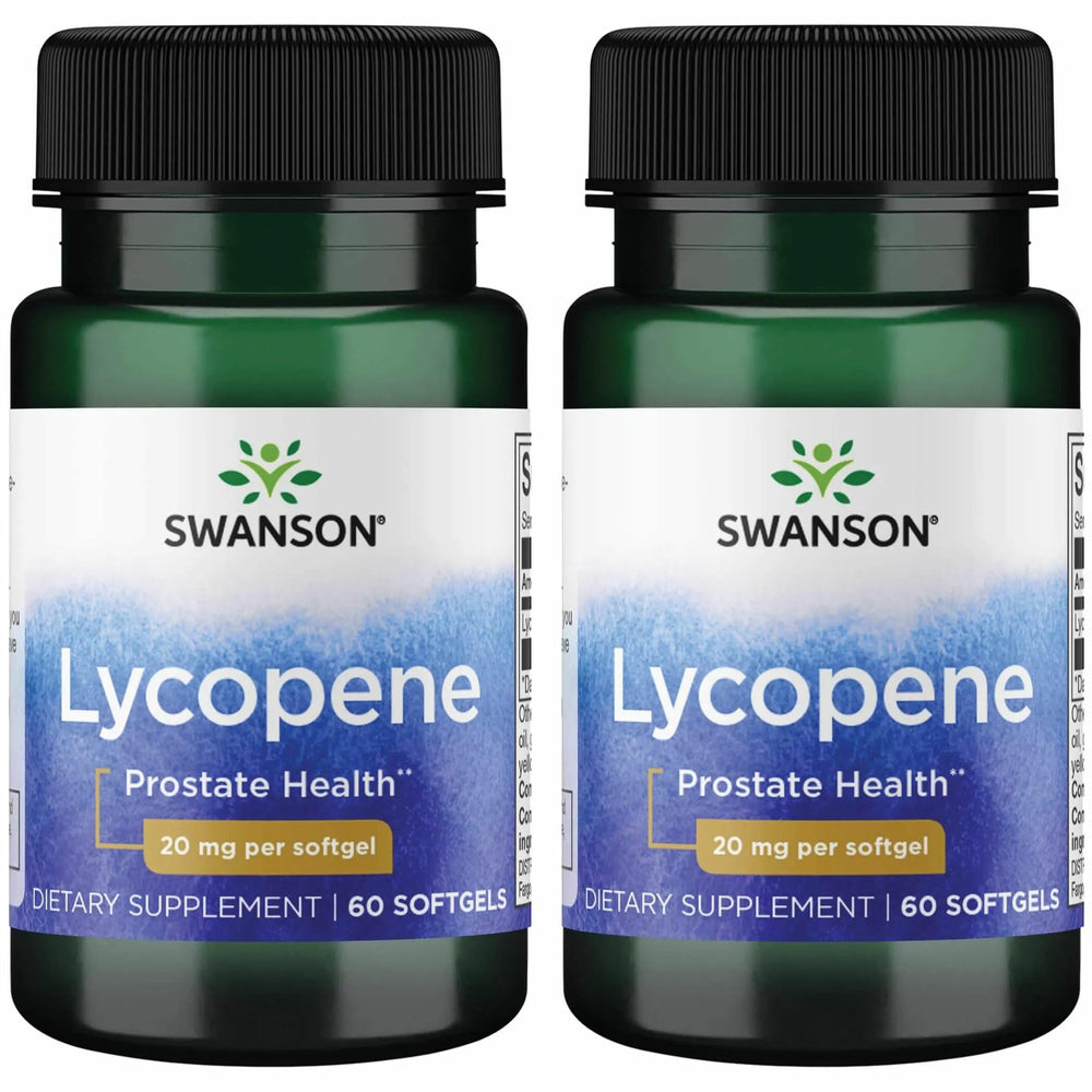 Swanson Lycopene softgels bottle on shelf offering antioxidant support