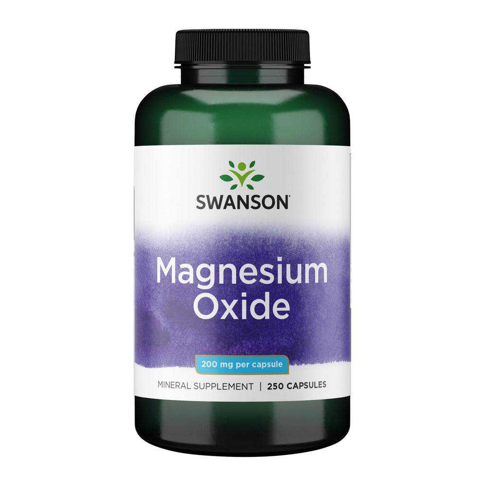 Swanson Magnesium 200 mg bottle highlights convenient daily wellness support
