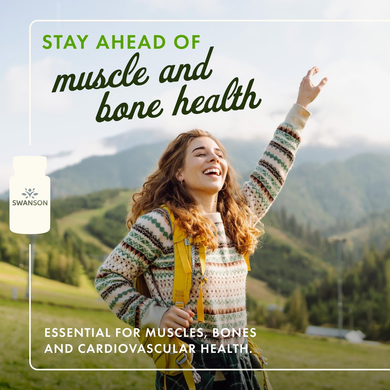 Swanson magnesium capsules closeup reveals small, easy-to-swallow pills for daily use