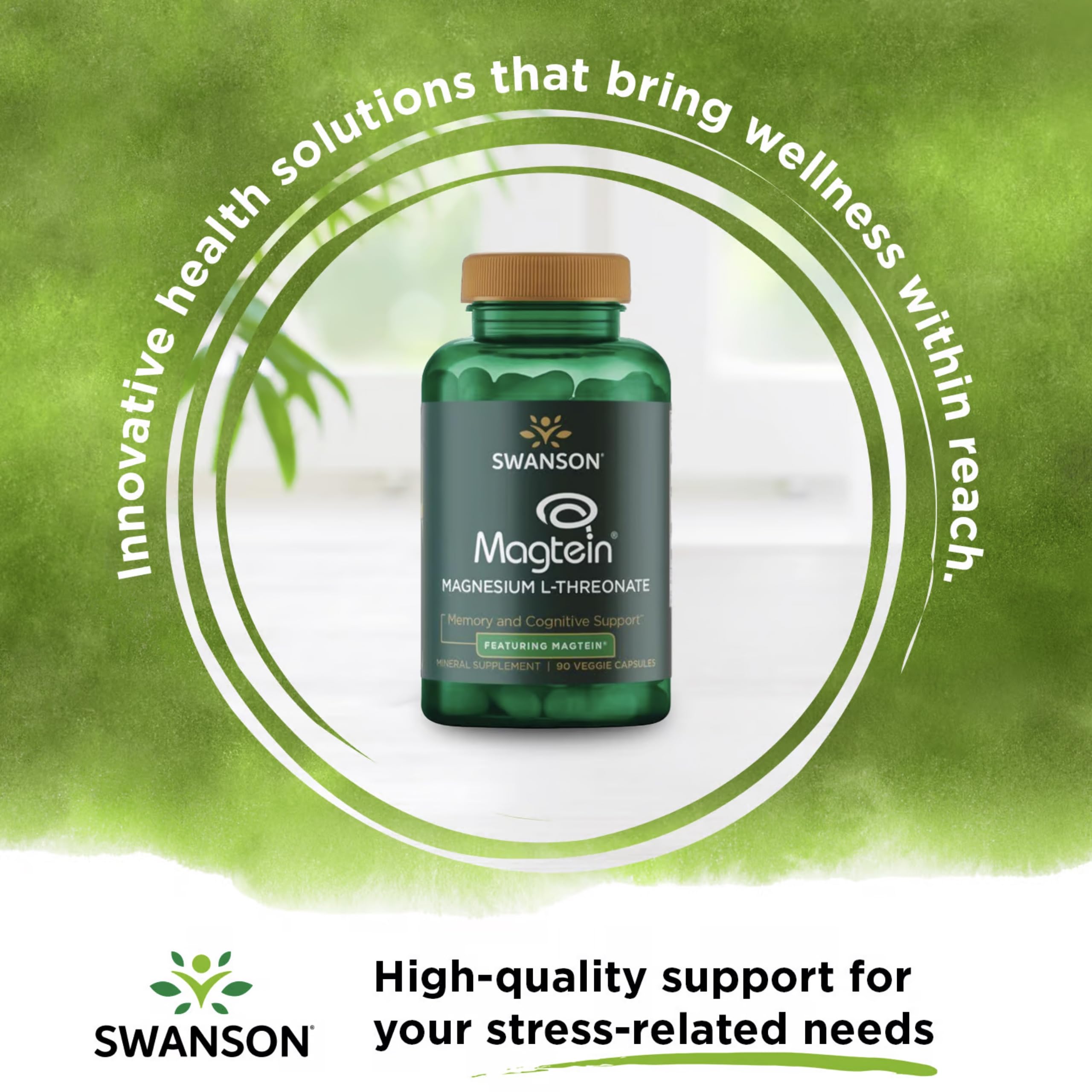 Swanson Magnesium L-Threonate bottle label close-up highlighting dosage and purity