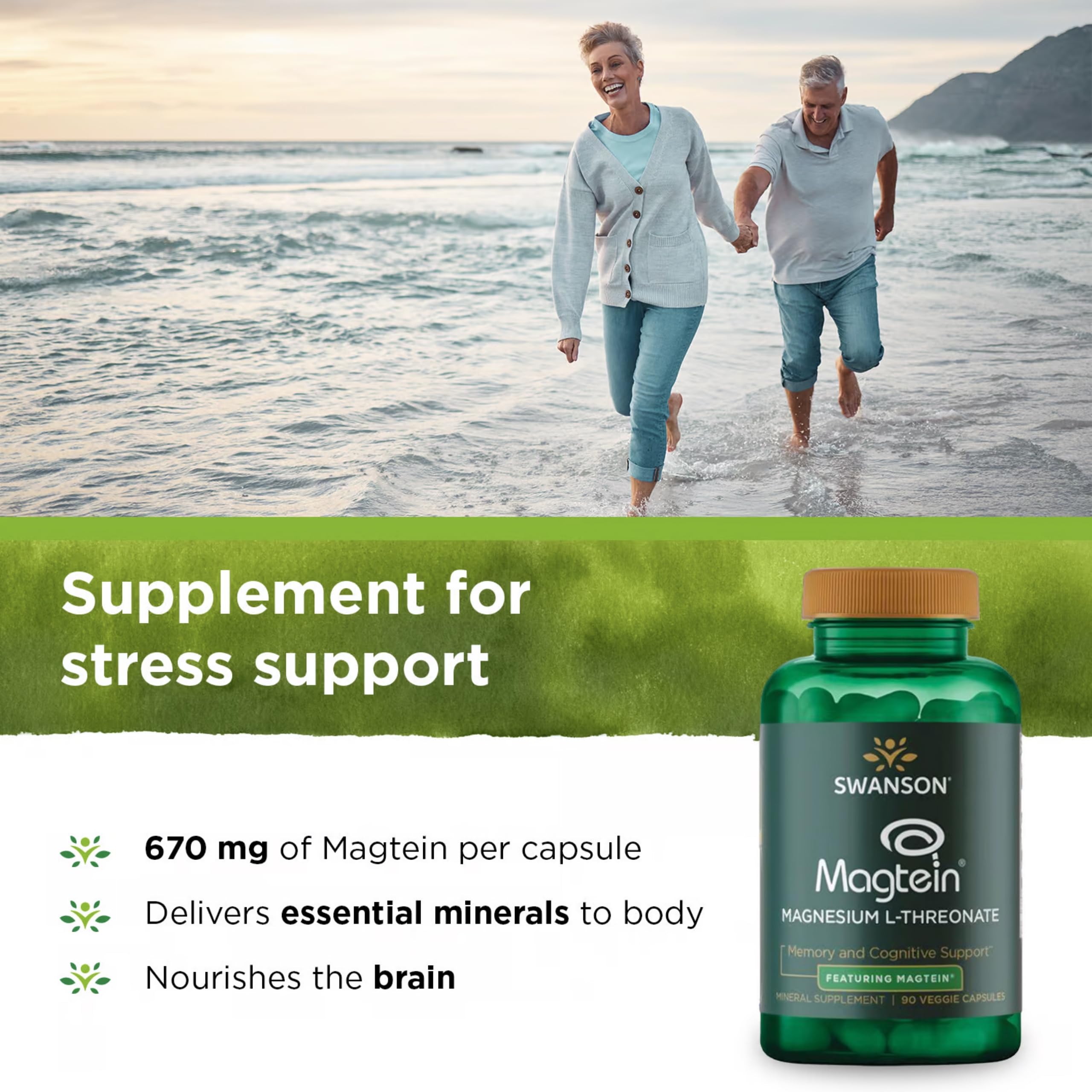 Swanson Magnesium L-Threonate capsules inside suggest easy daily supplementation