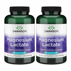 Swanson Magnesium Lactate capsule close-up with 84 mg magnesium and gentle absorption