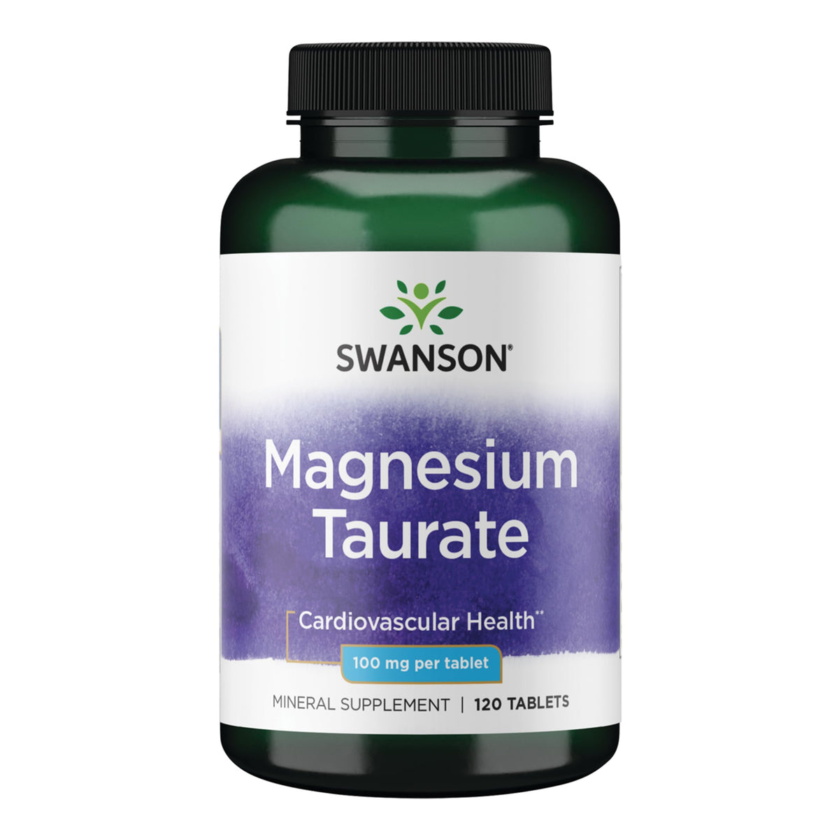 Swanson Magnesium Taurate tablets in bottle for daily bone and muscle support