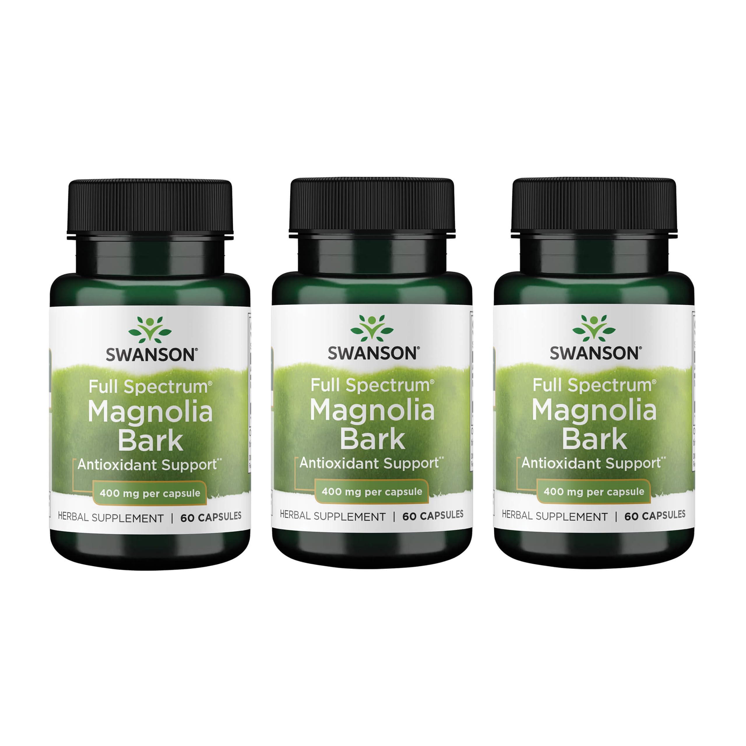 Swanson Magnolia Bark bottle front for daily wellness display.