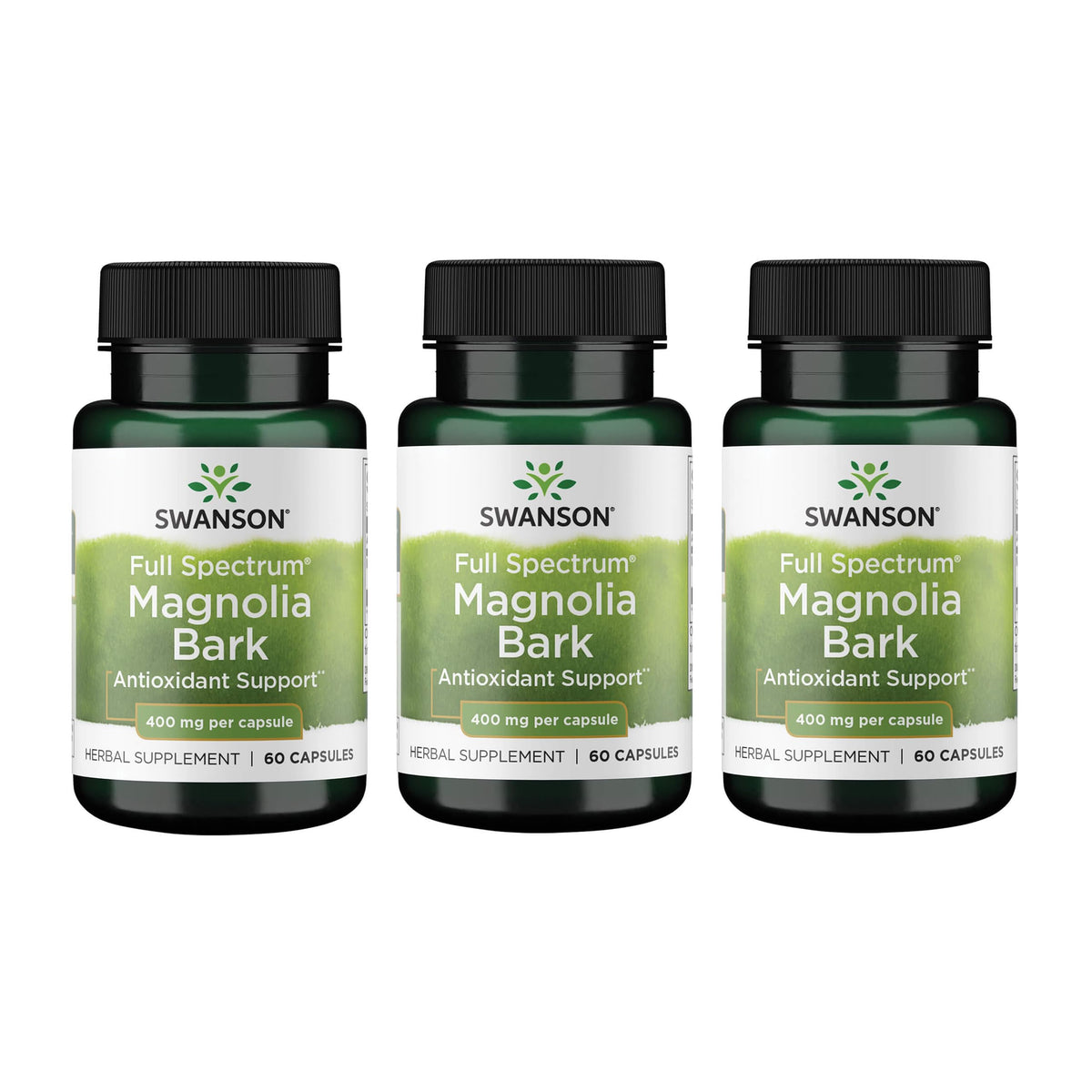Swanson Magnolia Bark bottle front for daily wellness display.
