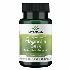 Swanson Magnolia Bark bottle front view highlights daily capsules