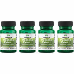 Swanson Magnolia Bark bottle showing easy-to-swallow capsules for digestive and nervous system support.