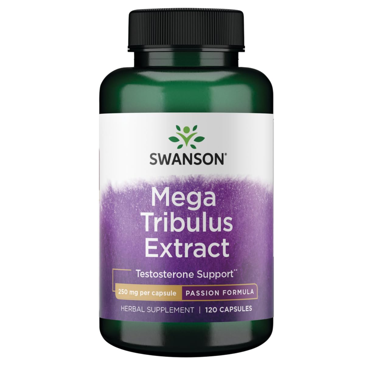 Swanson Mega Tribulus 250mg bottle with capsules for daily vitality