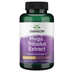 Swanson Mega Tribulus 250mg bottle with capsules for daily vitality
