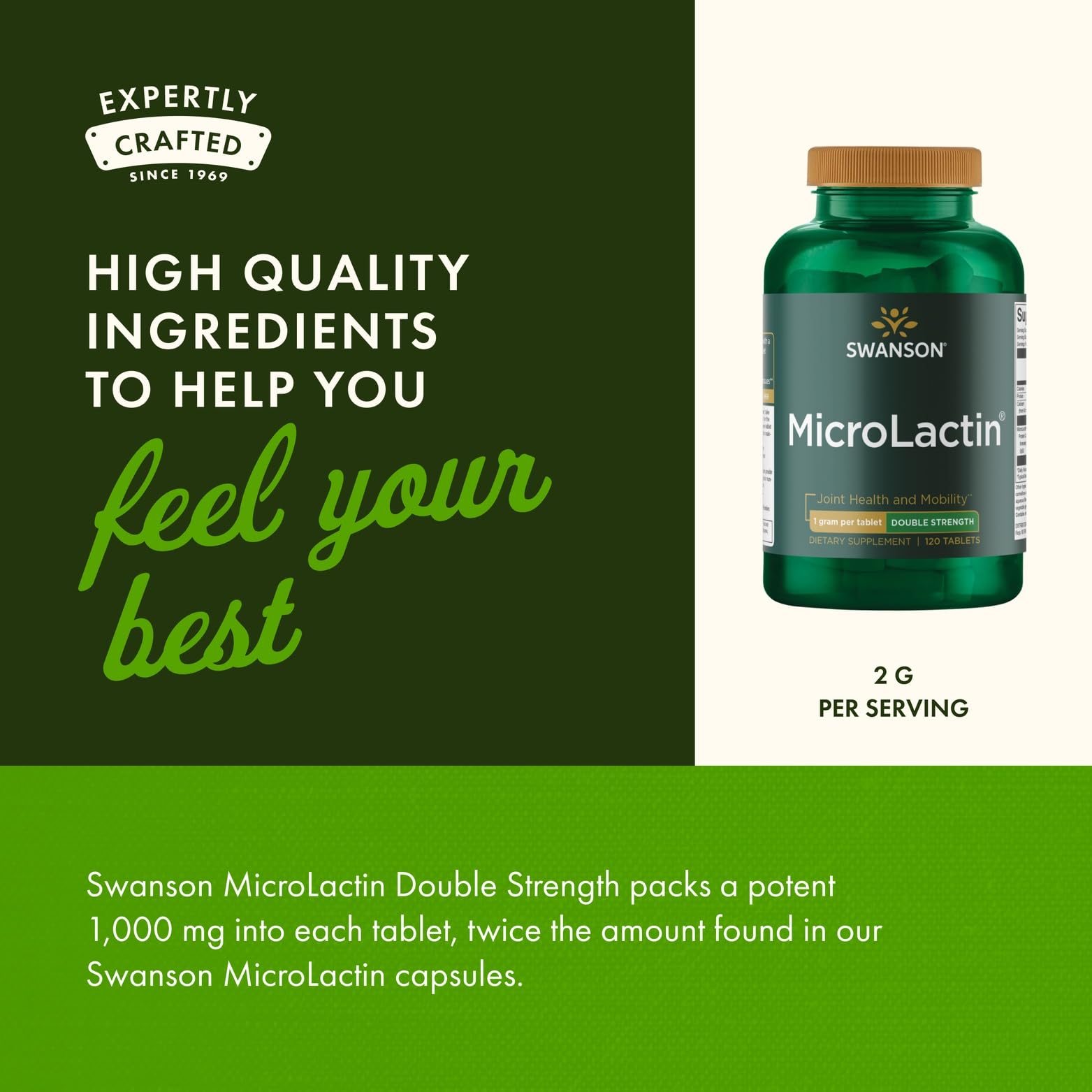 Swanson Microlactin bottle placed on a shelf for everyday use