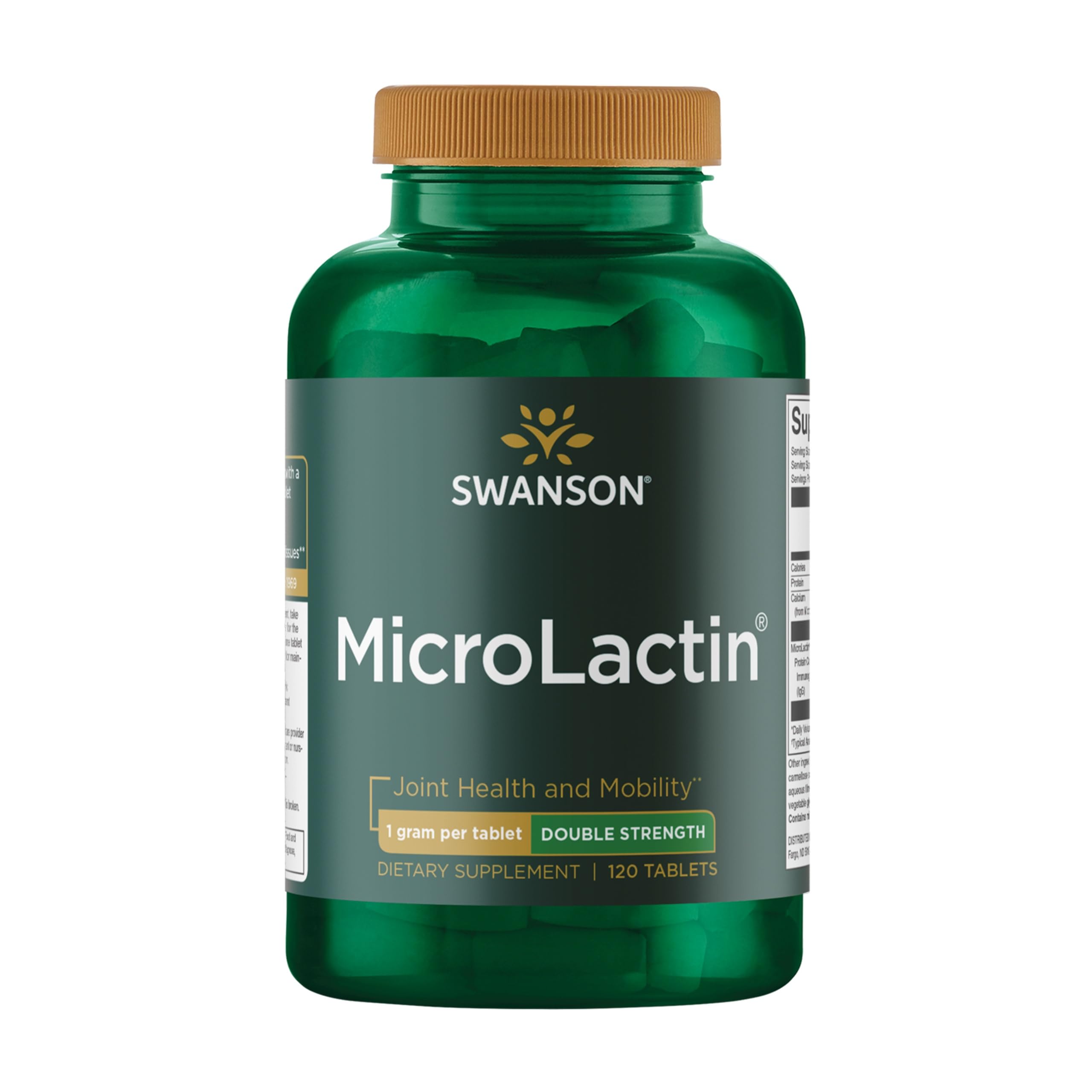 Swanson Microlactin double-strength bottle showing 1000 mg label for joint support