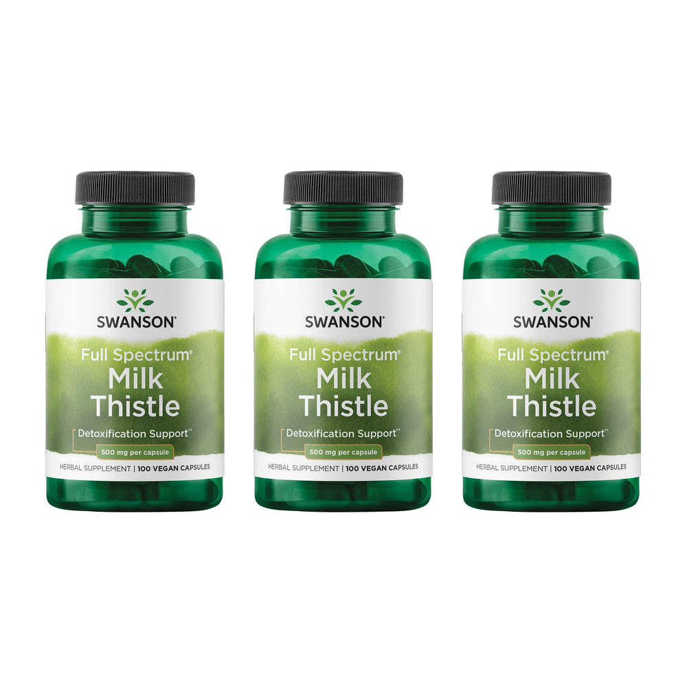 Swanson Milk Thistle 500 mg bottle in view, supporting liver wellness and daily vitality.
