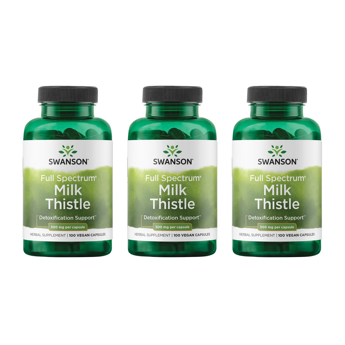 Swanson Milk Thistle 500 mg bottle in view, supporting liver wellness and daily vitality.