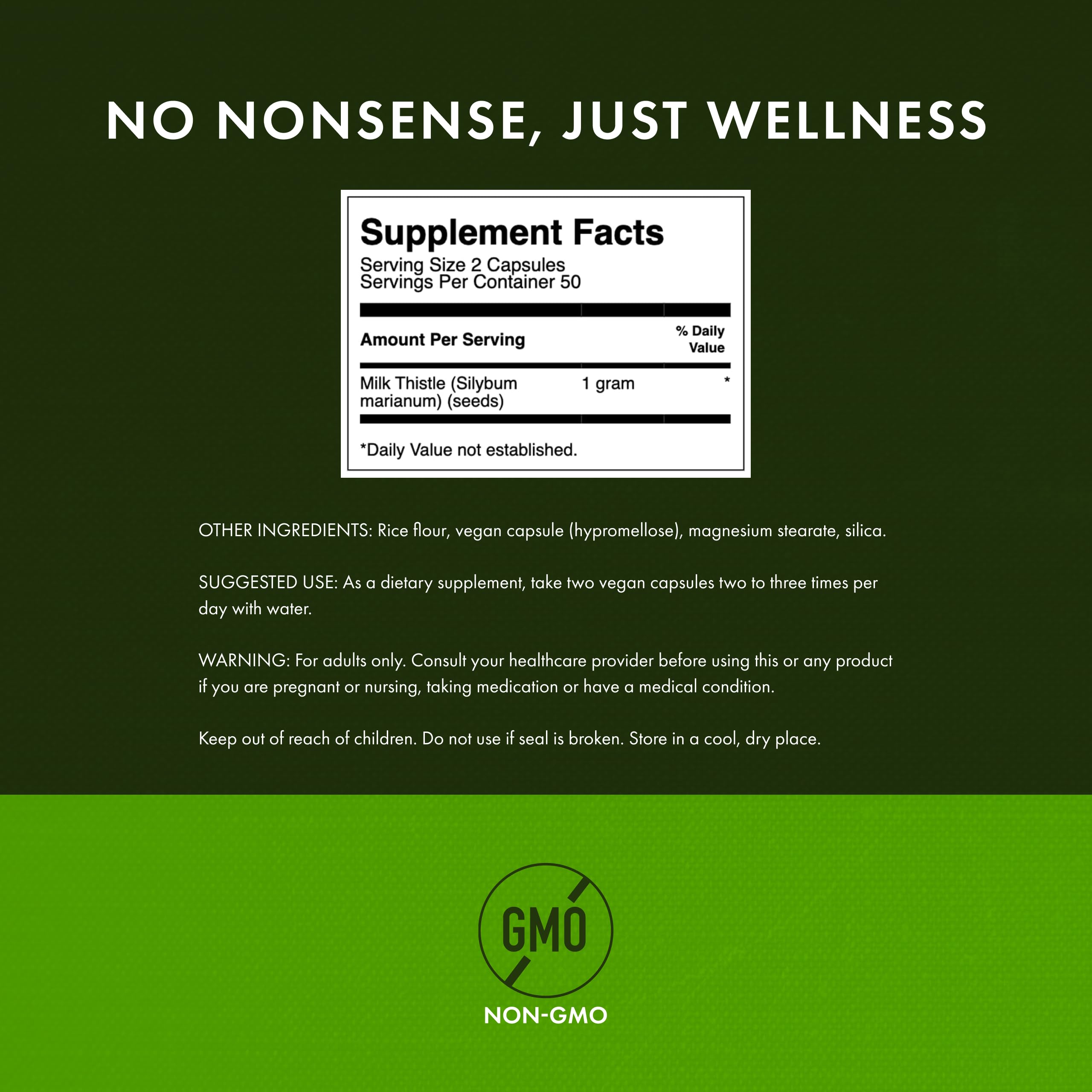 Swanson Milk Thistle capsules closeup demonstrating convenient daily dosage.