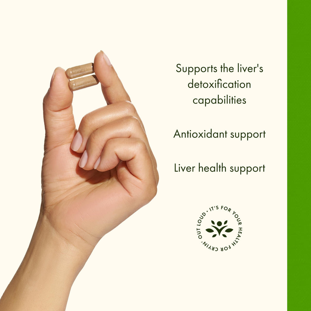 Swanson ingredients list shows milk thistle, dandelion, yellow dock, and beet root in each capsule.