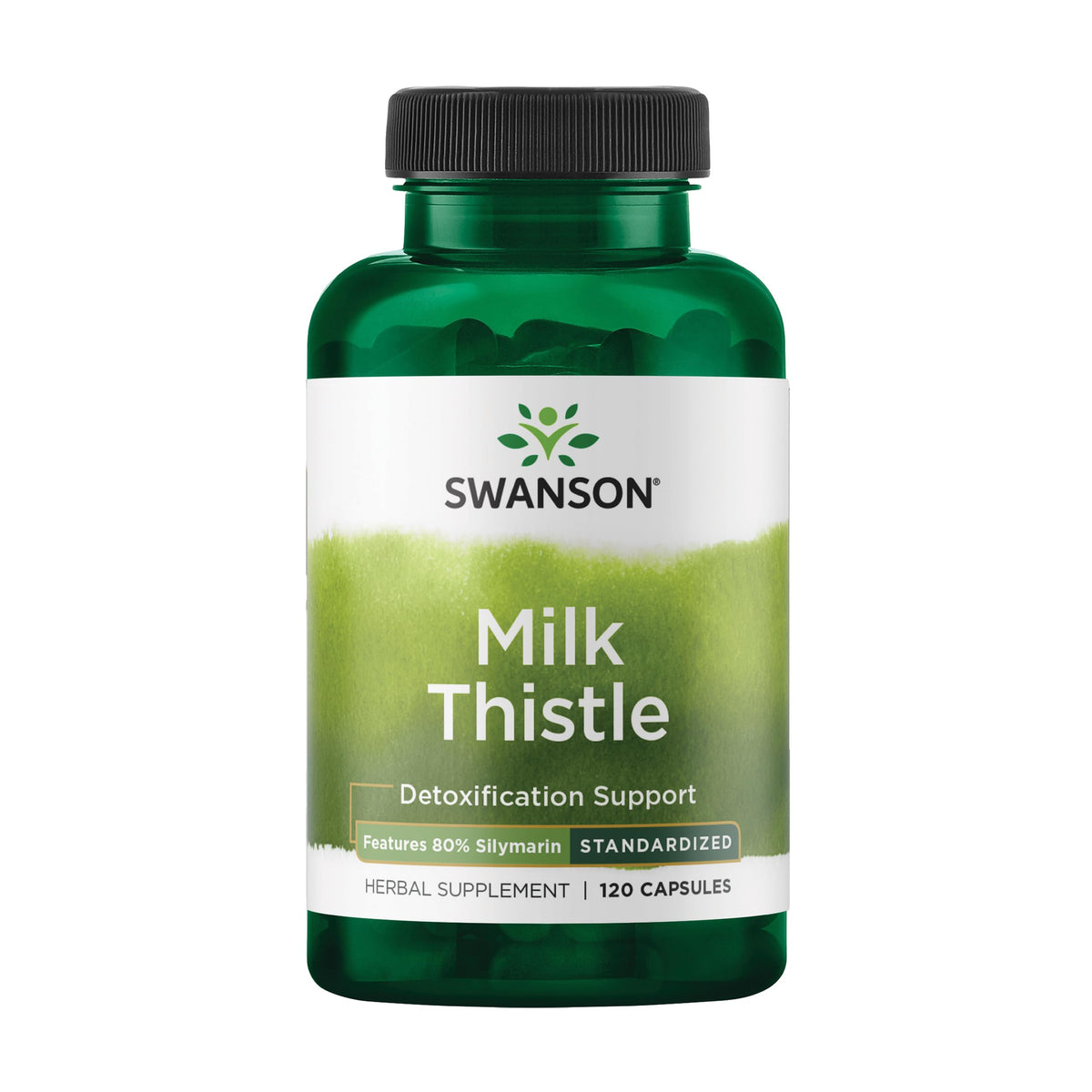 Swanson Milk Thistle standardized 80% silymarin bottle supports daily liver wellness
