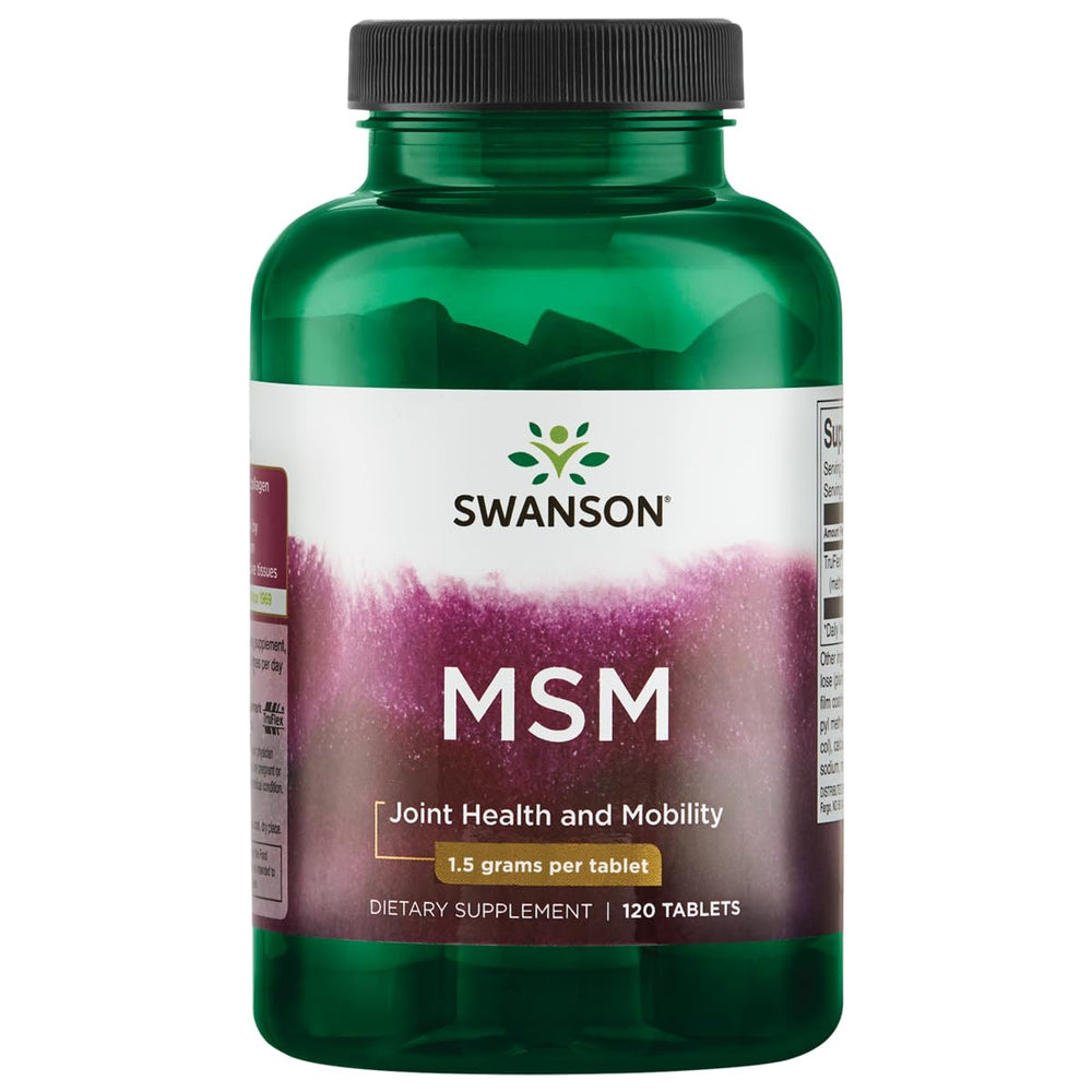 Swanson MSM 1500 mg bottle front for joint support and mobility