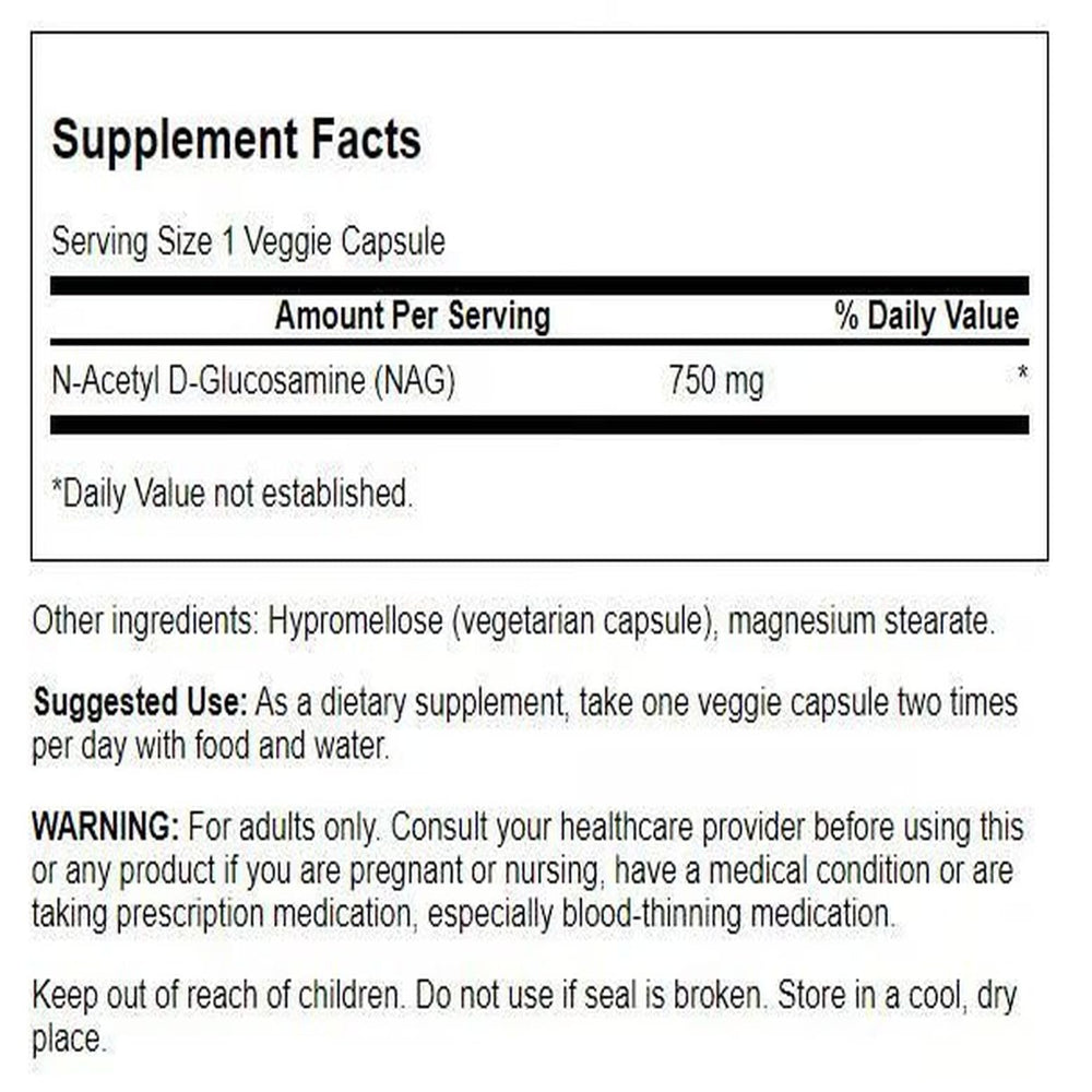 Swanson N-Acetyl D-Glucosamine bottle ready for daily joint and digestive wellness.