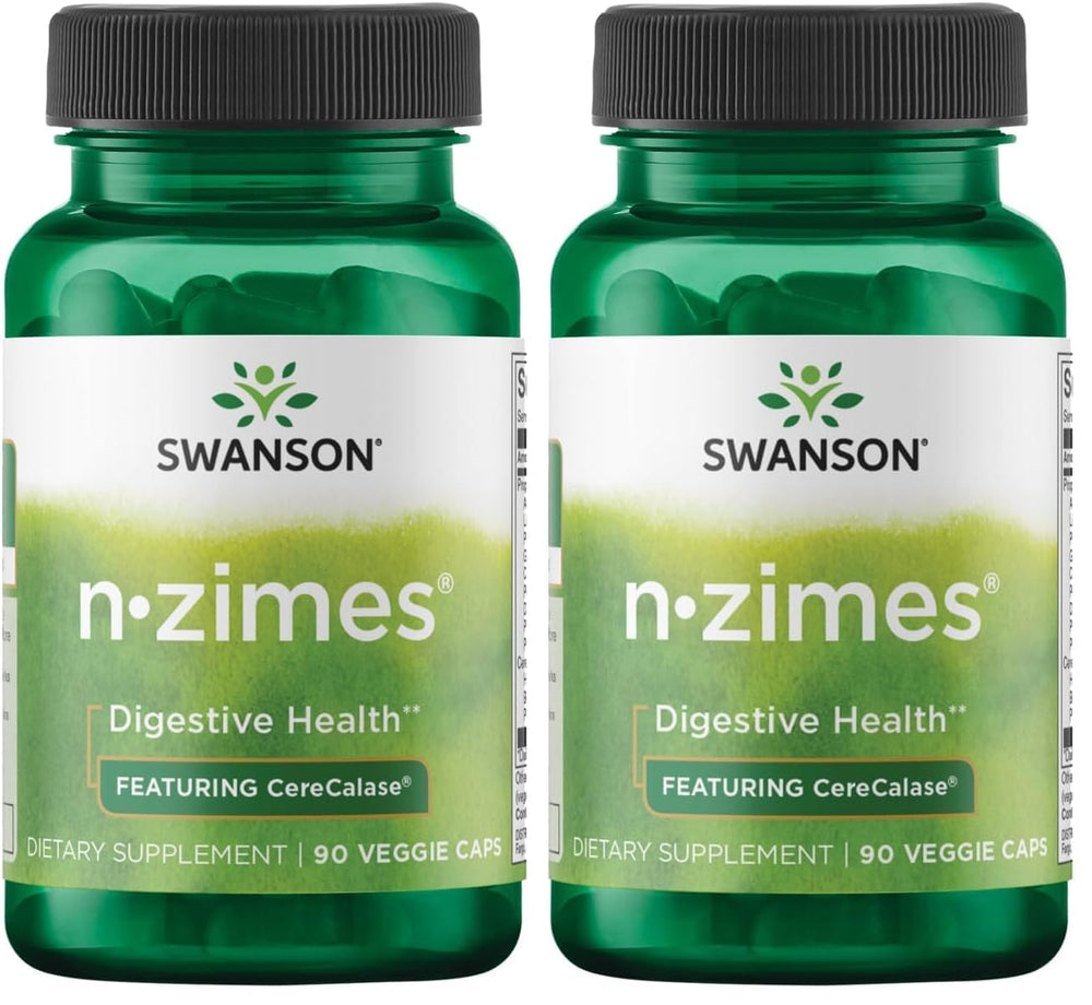 Swanson N-Zymes bottle front for full-spectrum digestive support.