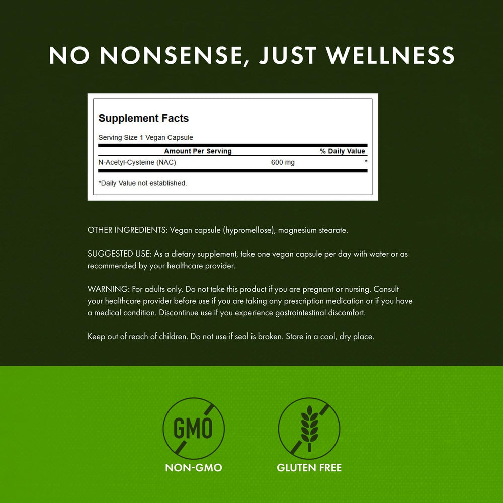 Swanson NAC label close-up highlights quality and potency.