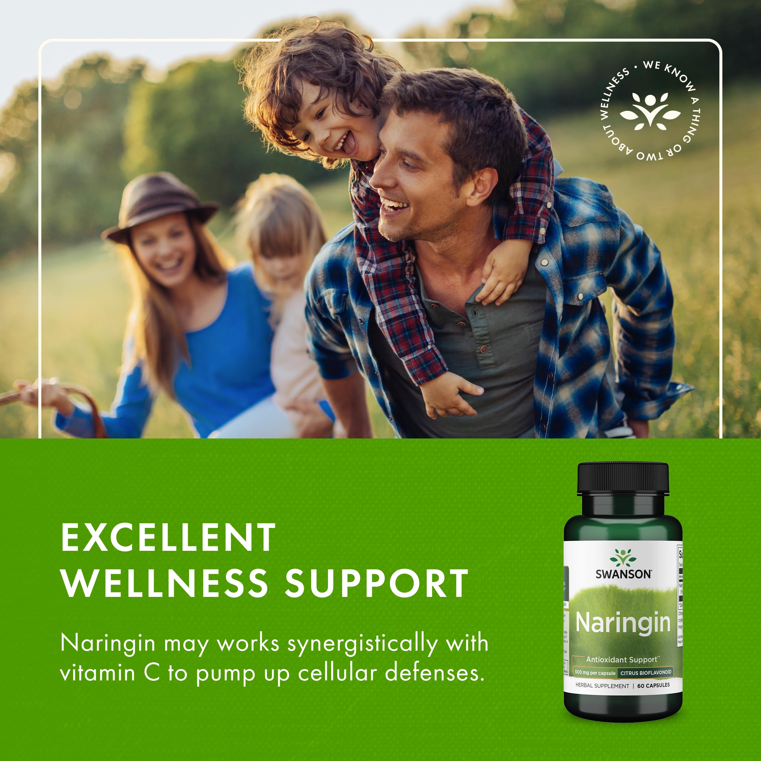 Swanson Naringin with lab notes highlighting third-party testing