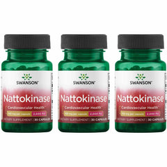Swanson nattokinase bottle front, a convenient daily enzyme supplement option.