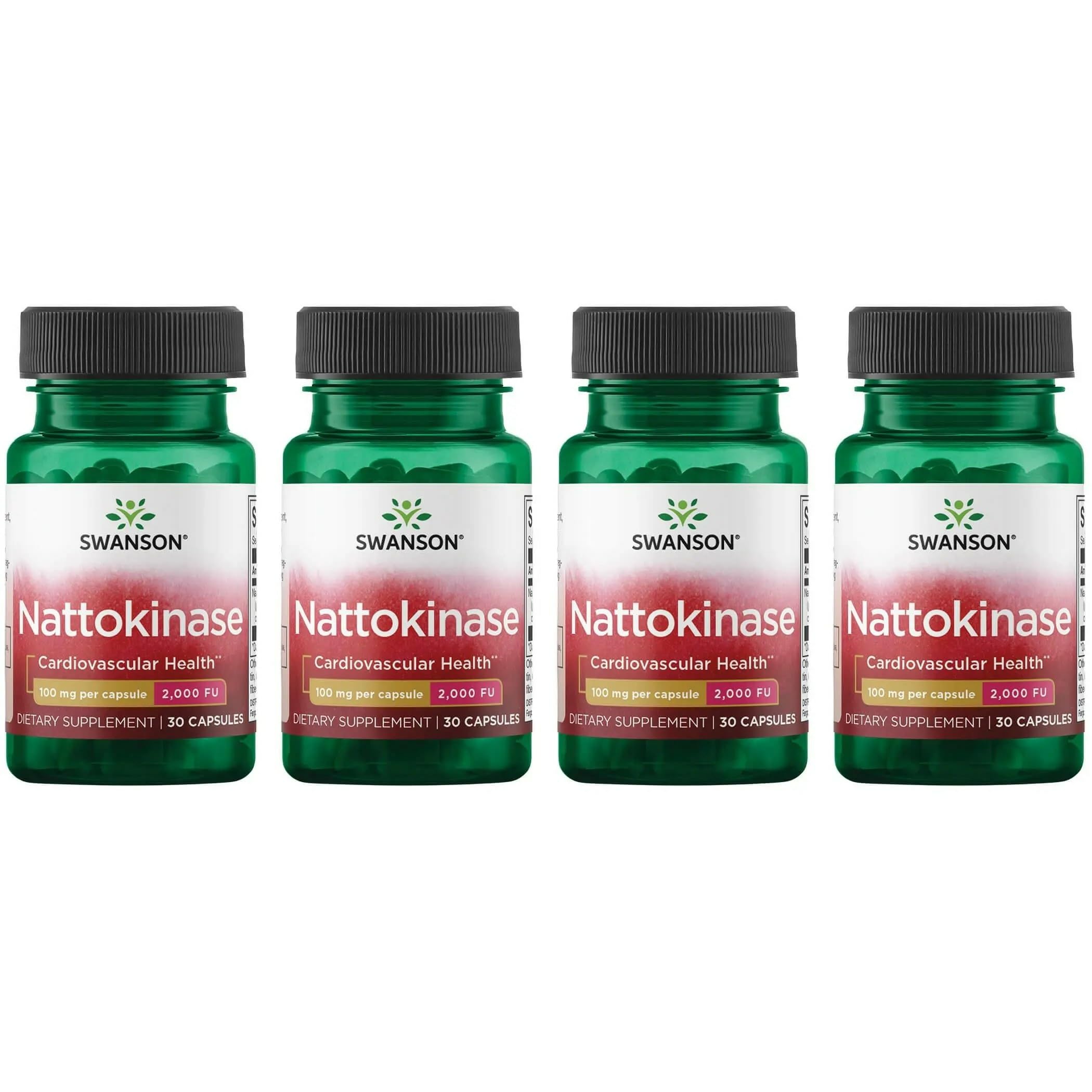Swanson nattokinase bottle front showcases packaging and capsule count for daily use