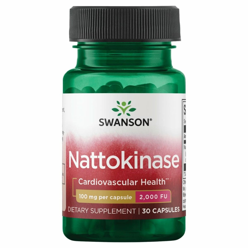 Swanson Nattokinase bottle front showing 30 capsules and 2000 FU per capsule.