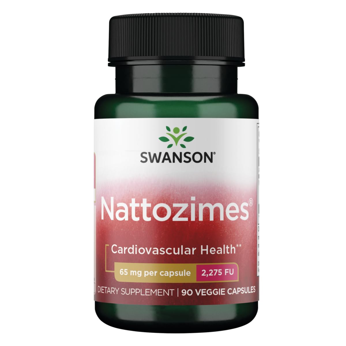 Swanson Nattozimes 65mg bottle showing plant-based enzyme blend for daily wellness