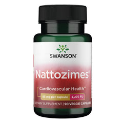Swanson Nattozimes 65mg bottle showing plant-based enzyme blend for daily wellness