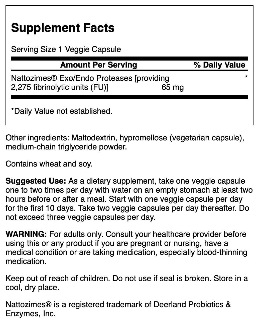 Swanson Nattozimes capsules closeup highlighting vegan capsules for enzyme support