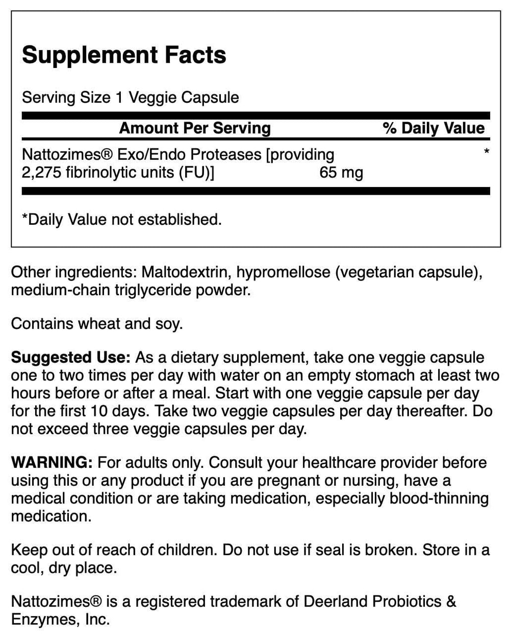 Swanson Nattozimes capsules closeup highlighting vegan capsules for enzyme support