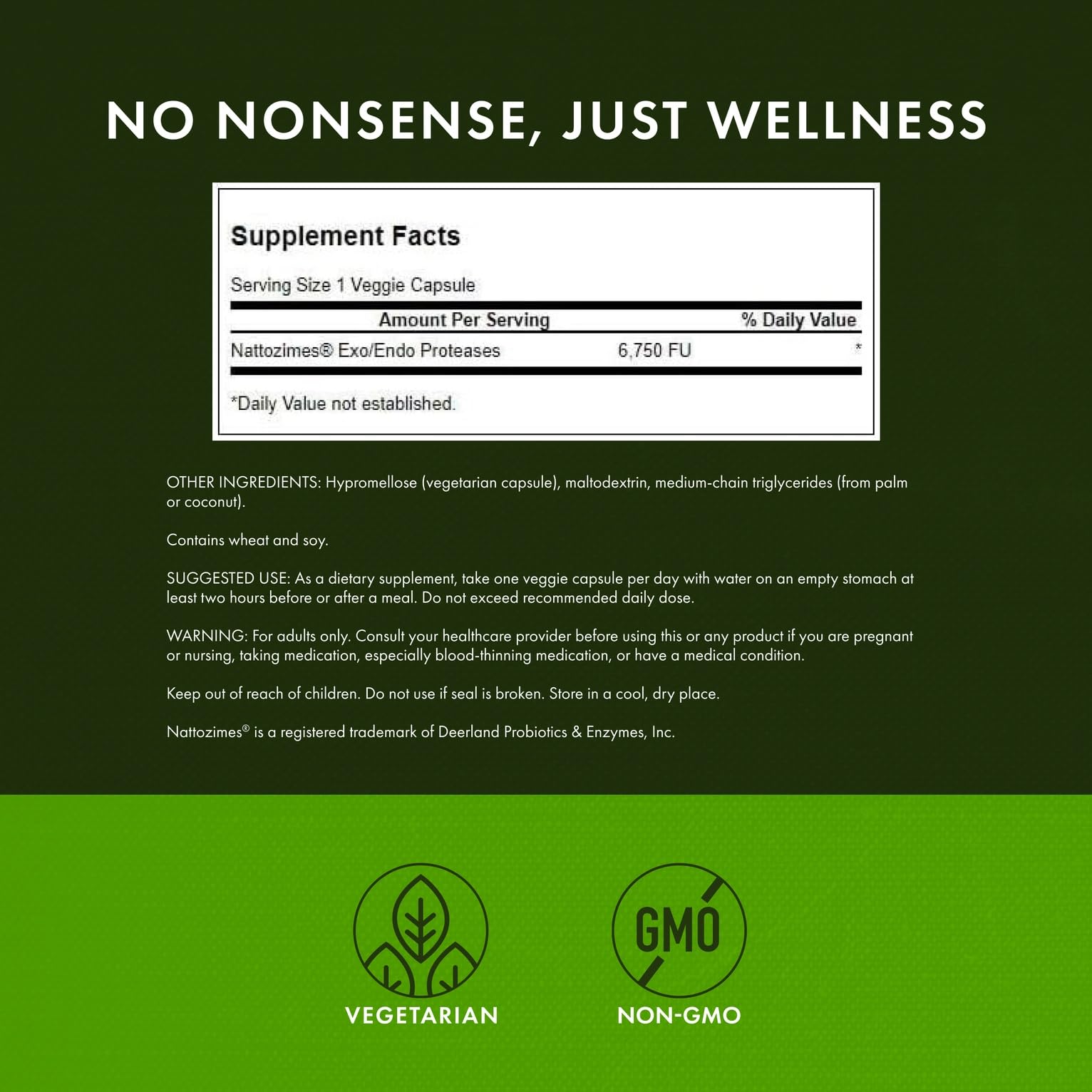 Swanson Nattozimes label detail highlights ingredients and triple-strength delivery.