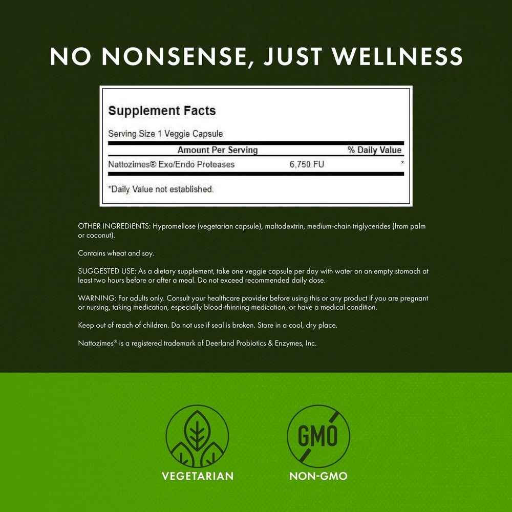 Swanson Nattozimes label detail highlights ingredients and triple-strength delivery.
